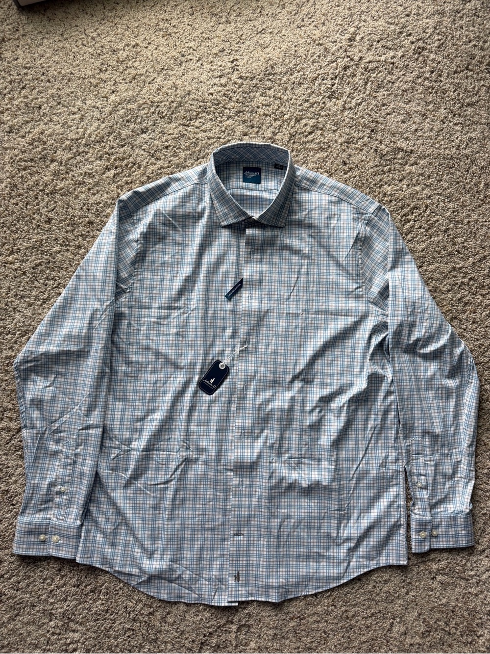 johnnie-O Everyday Performance Button DownLight Blue and White Dress Shirt